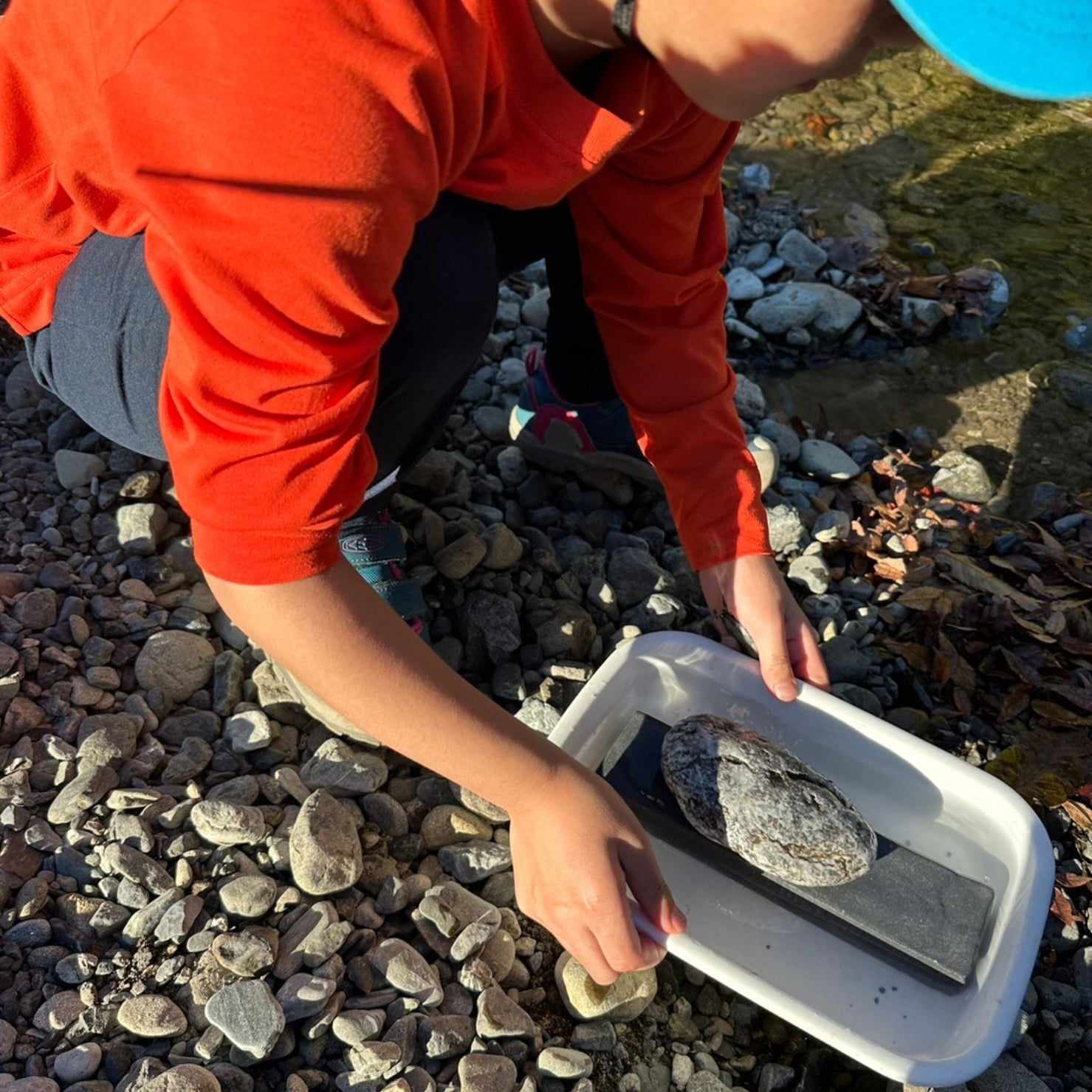 秋川の河原で遊びながら地球を探究！岩石標本作り体験