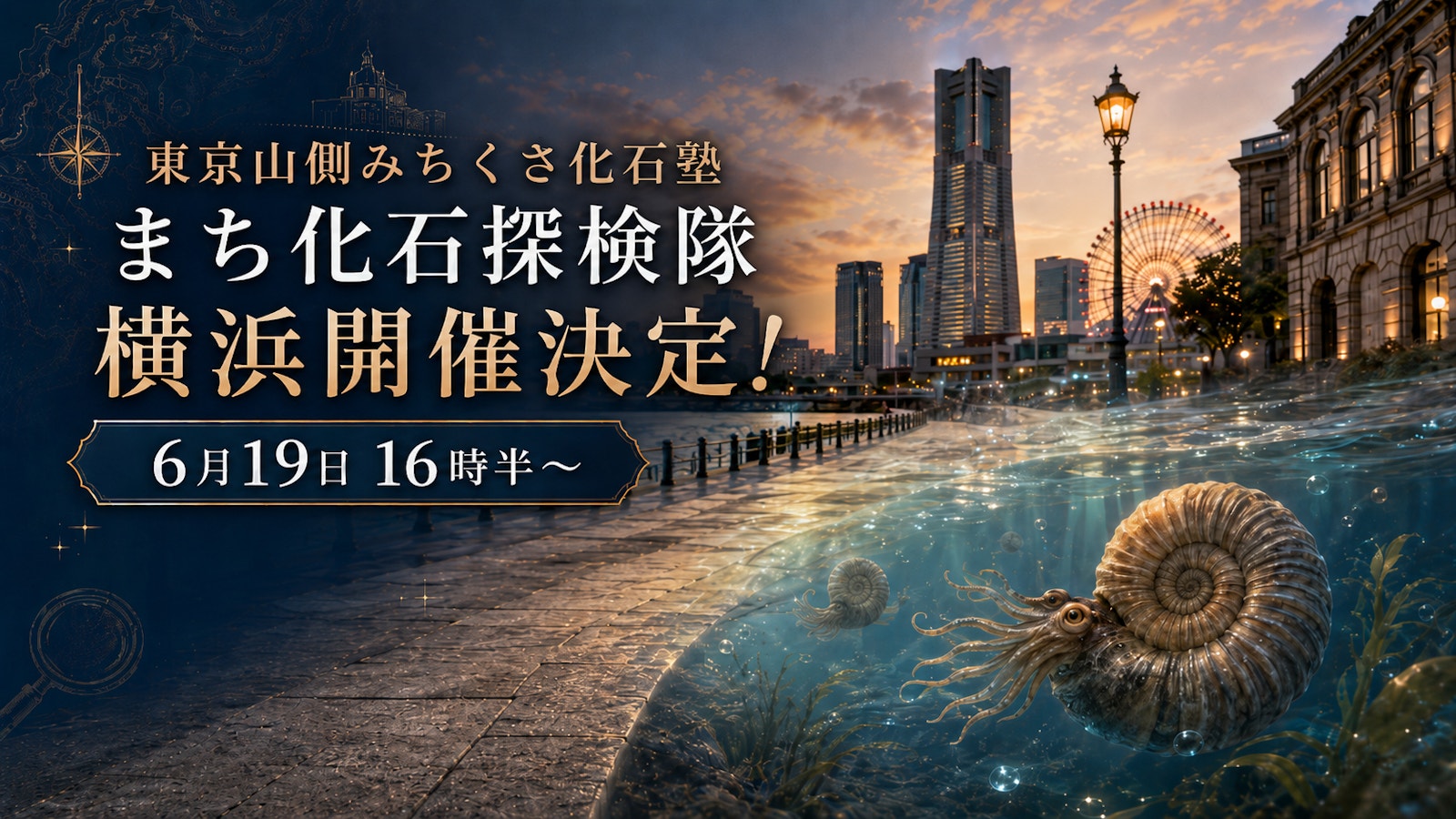 【6/19】まち化石探検隊｜横浜みなとみらいで太古の海の化石を探す親子の探究まち歩き